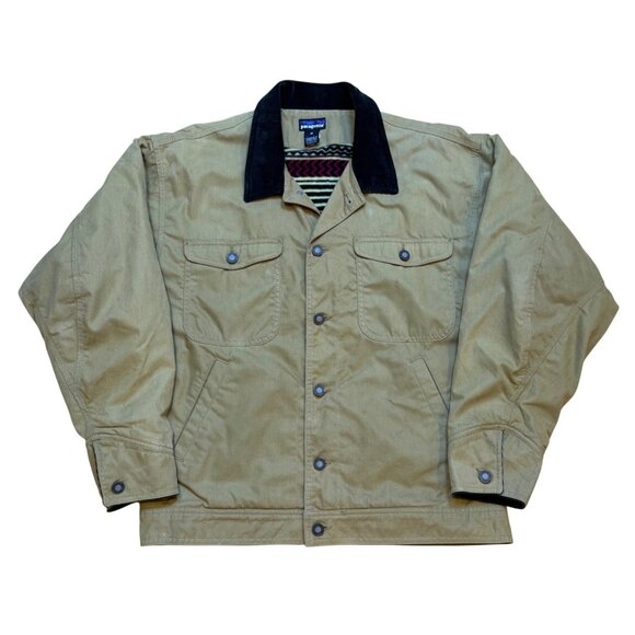 Vintage Patagonia Mens Medium Nuevo Range Coat Corduroy Collar Aztec Fleece Line - Picture 2 of 14